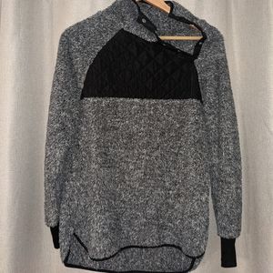 Grey and Black Size Small Main Strip Pullover